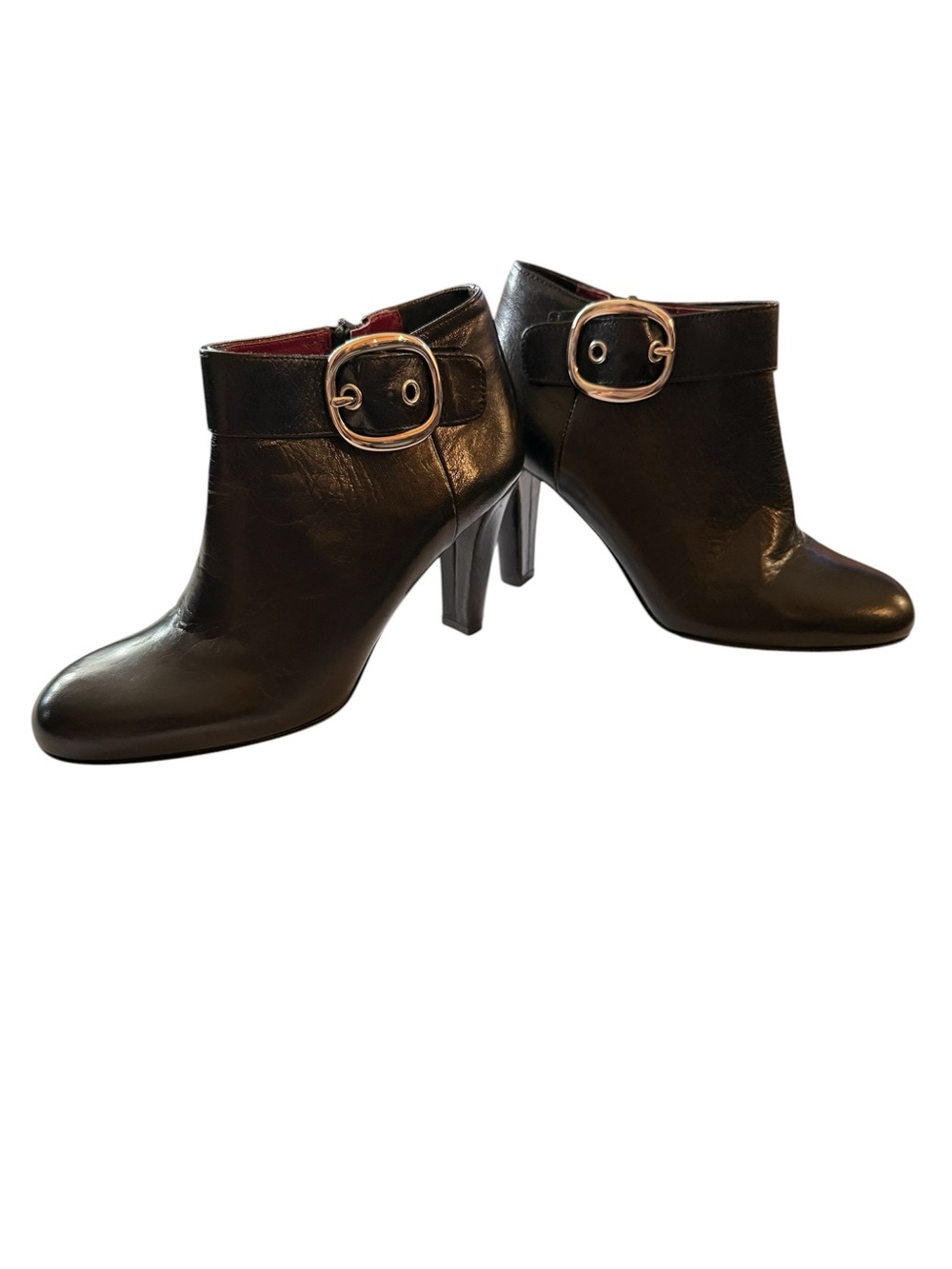 Authentic Coach Nicolette Black Ankle Booties with Buckle Detail